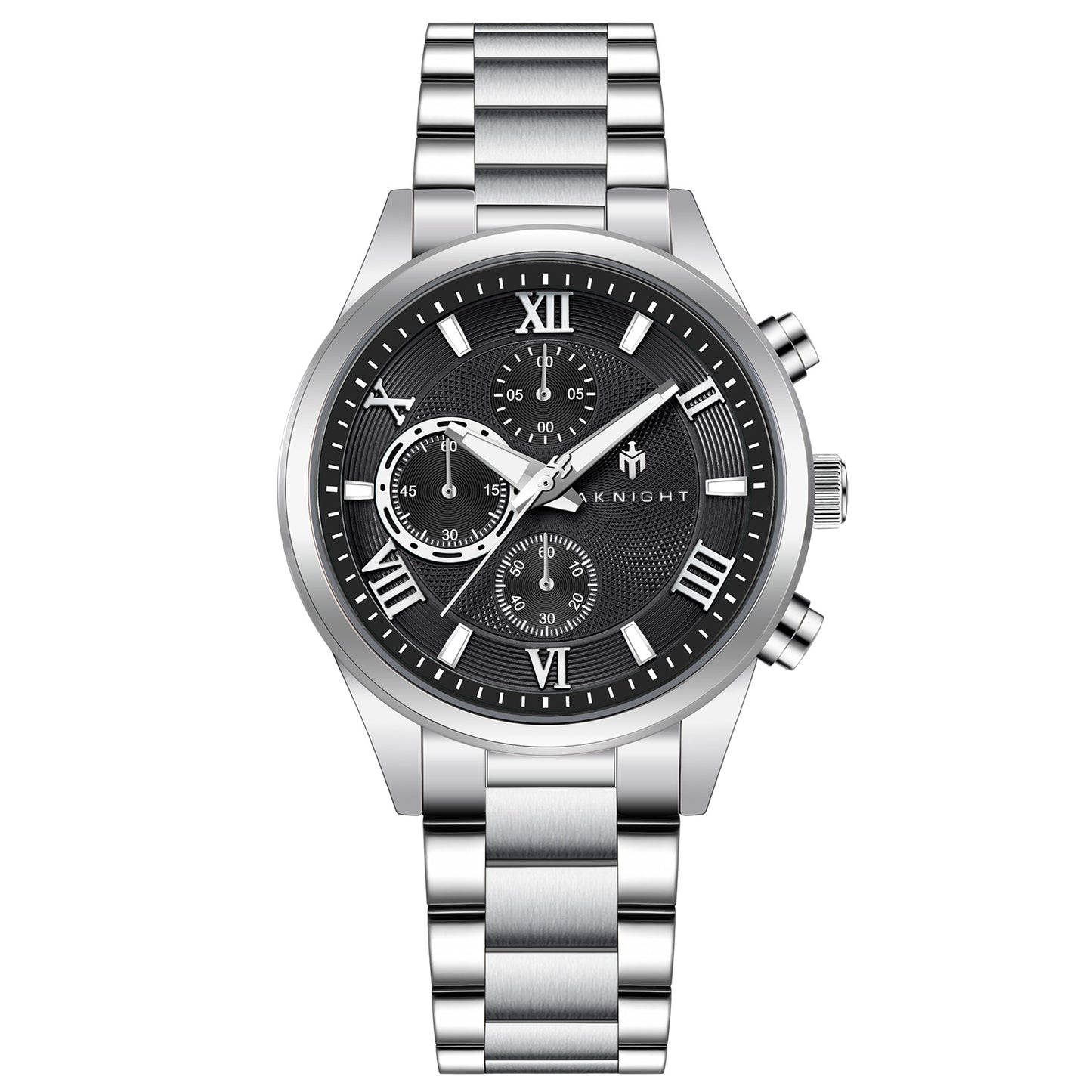 Stainless Steel Analog Chronograph Elegant Wristwatch
