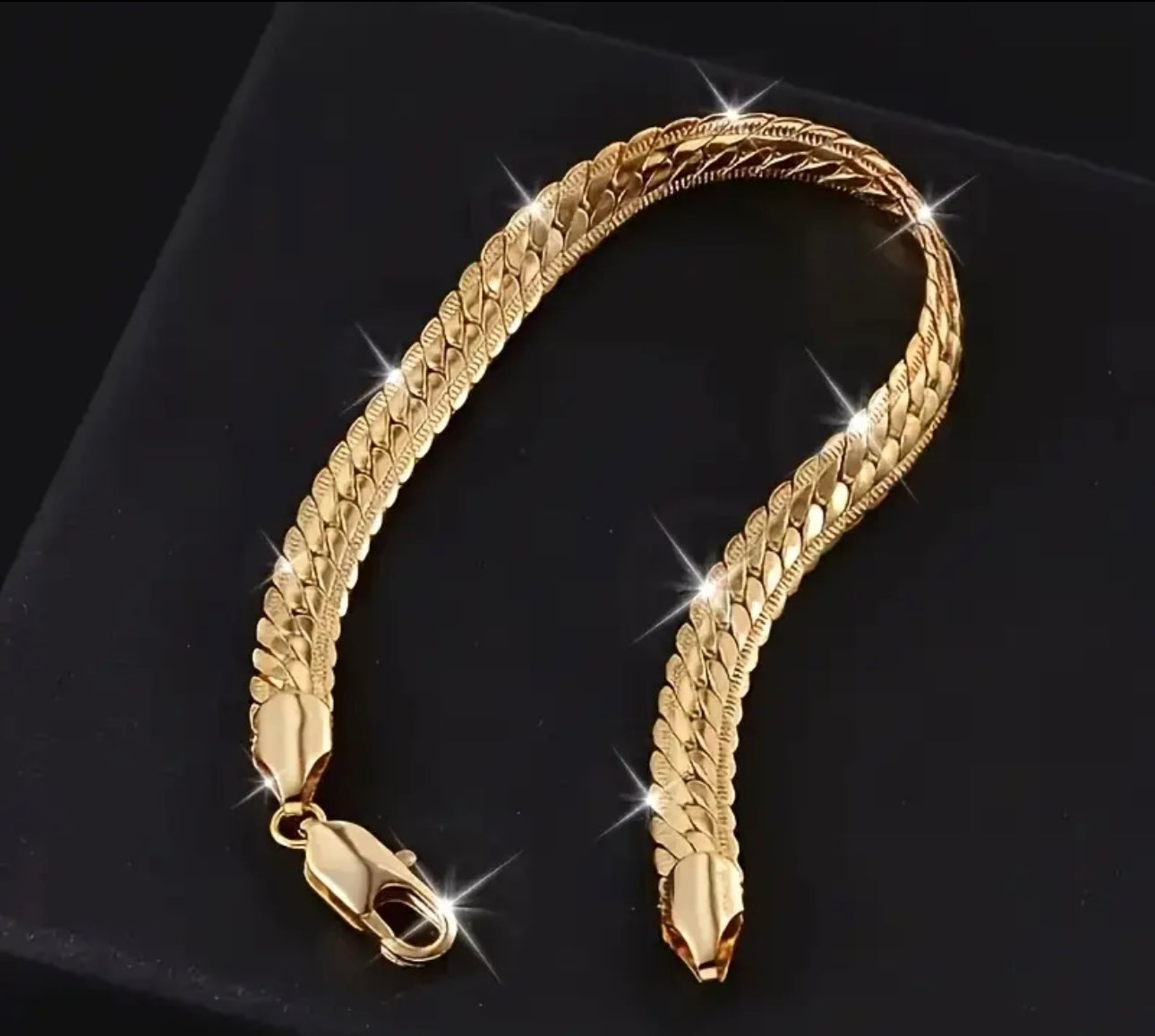 Men’s Gold-Plated Braided Flat Bracelet – 7.09”