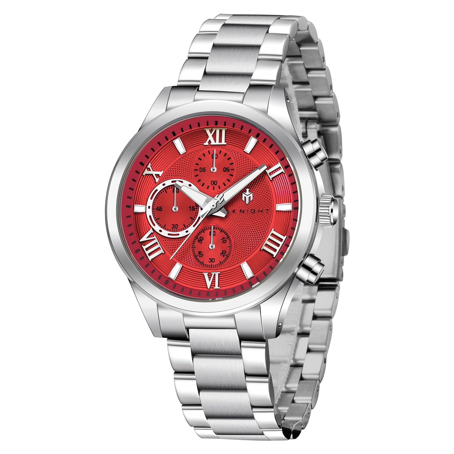Stainless Steel Analog Chronograph Elegant Wristwatch