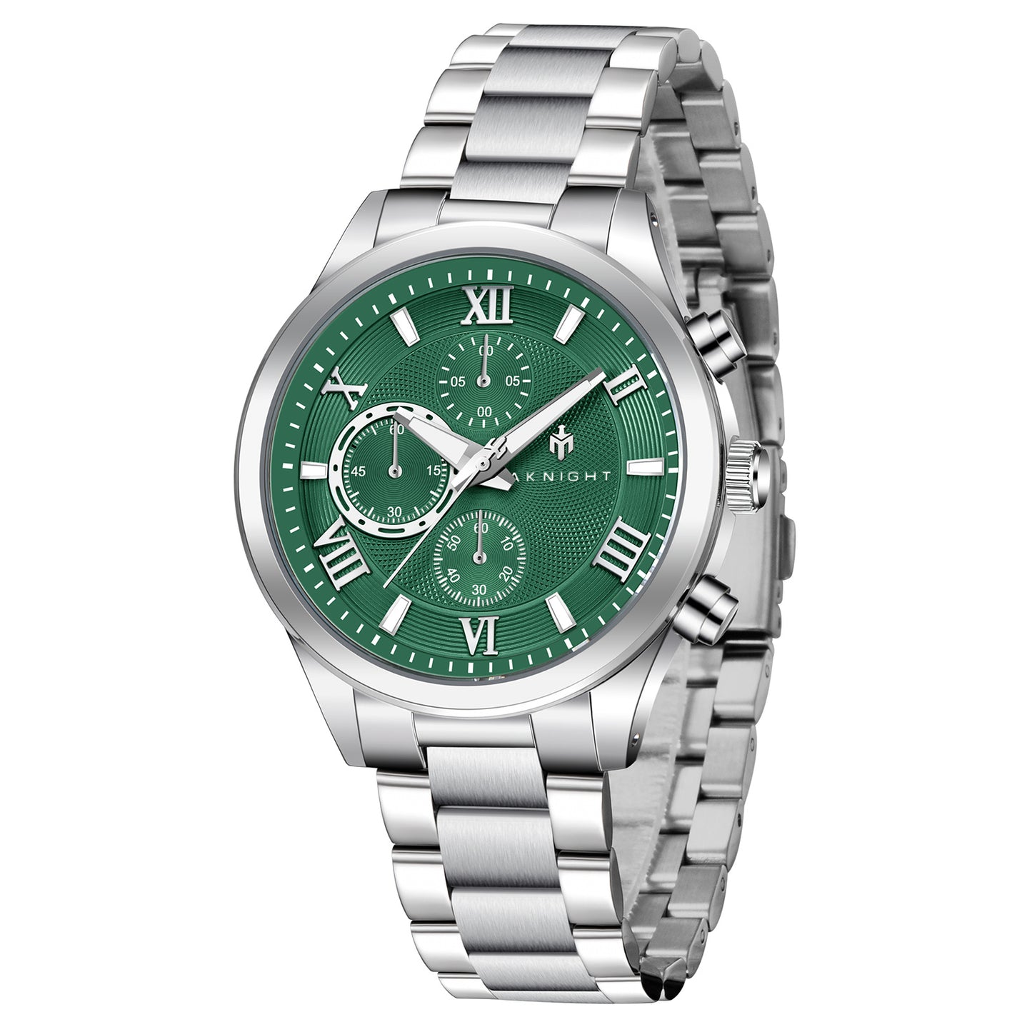 Stainless Steel Analog Chronograph Elegant Wristwatch