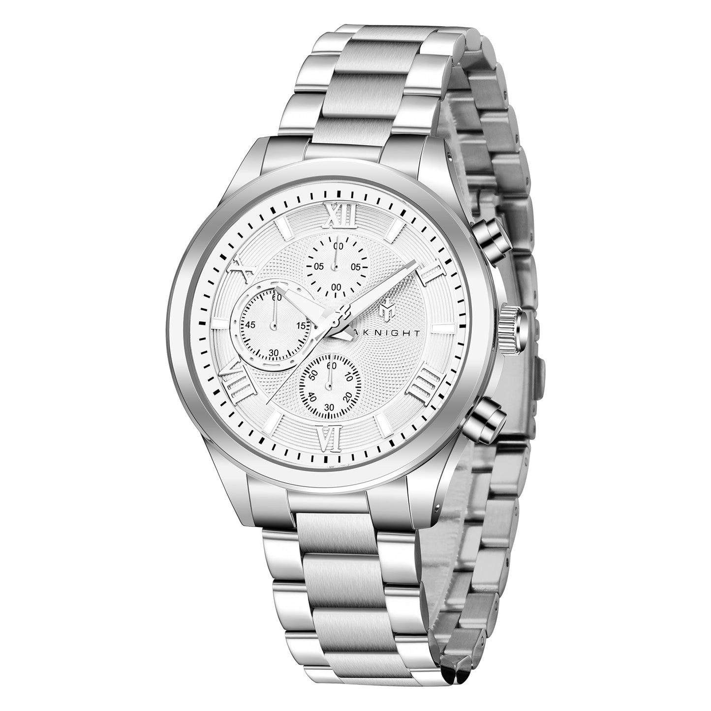 Stainless Steel Analog Chronograph Elegant Wristwatch