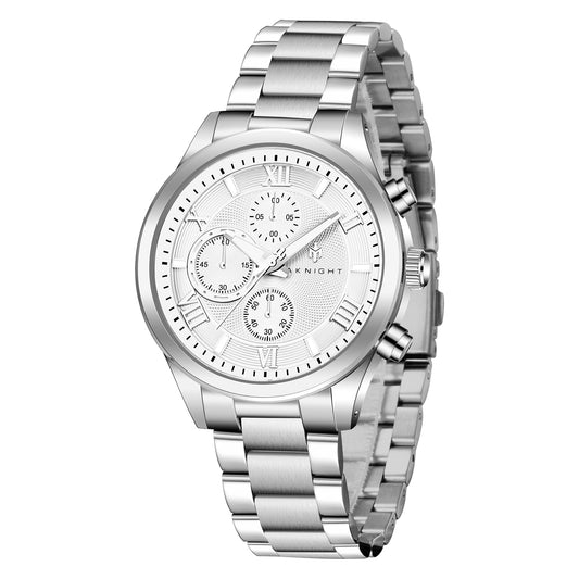 Stainless Steel Analog Chronograph Elegant Wristwatch